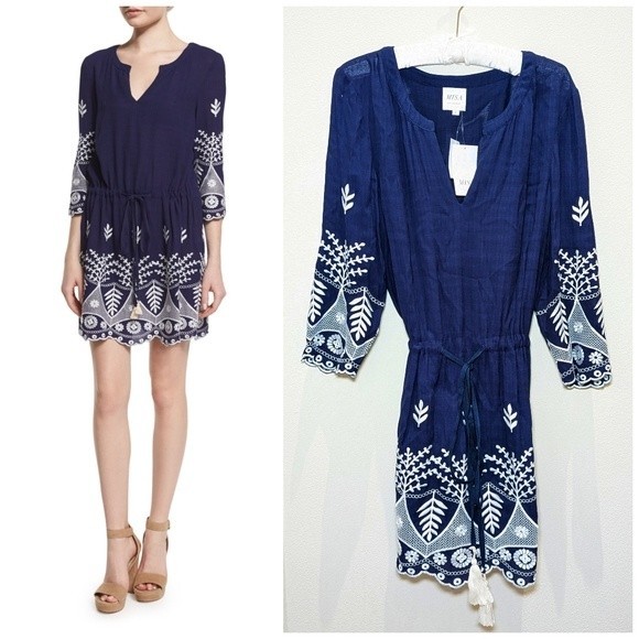 Misa Los Angeles Navy and White Mini Dress - Picture 1 of 14